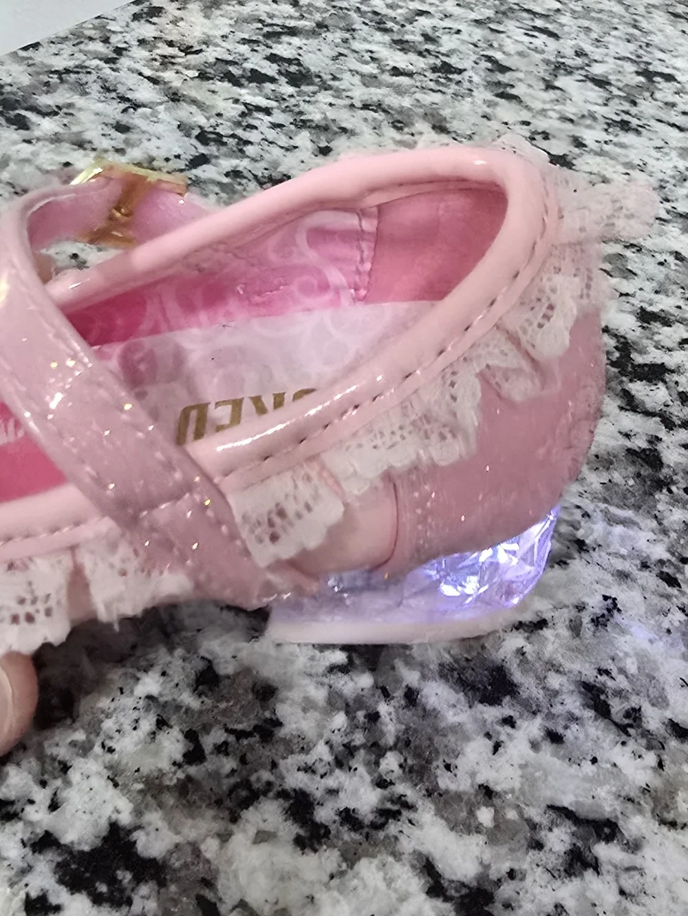 Girls Pink Lace Glenda High-Heel Shoes